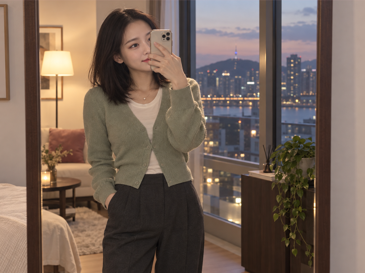 서울특별시 노원구 이동과 방문 일정을 안내하는 젊은 성인 한국 여성 관리사
